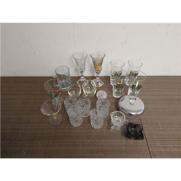 END OF THE RUN Lot of Glassware Candlesticks Keiths Glass Rocks Class Mugs etc