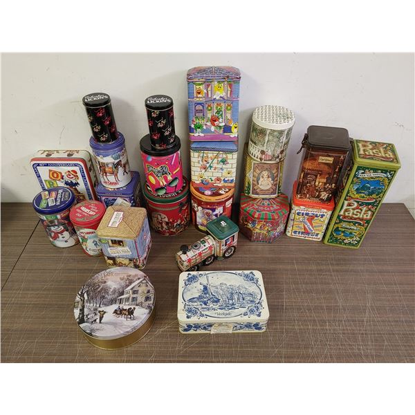Lot of 20 Vintage 1990's Antique Style Advertising Tins