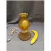 Image 2 : Amber Table Lamp Oil Lamp Style *Not Working