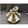 Image 1 : Brown and Beige Stained Glass Fixture 16" Diameter