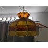 Image 1 : Amber/Yellow Stained Glass Fixture 15" Diameter