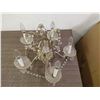 Image 1 : Brass and Glass 5 Bulb Ceiling Fixture Chandelier