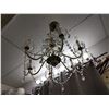 Image 2 : Brass and Glass 6 Bulb Ceiling Fixture Chandelier 24" Diameter