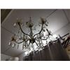 Image 2 : Brass and Glass 9 Bulb Ceiling Fixture Chandelier 24" Diameter