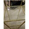 Image 2 : Brass and Glass 4 Tier Shelf 13"x13" 56" Tall