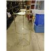 Image 1 : Brass and Glass 3 Tier Corner Shelf 17"w 13"d 44"t