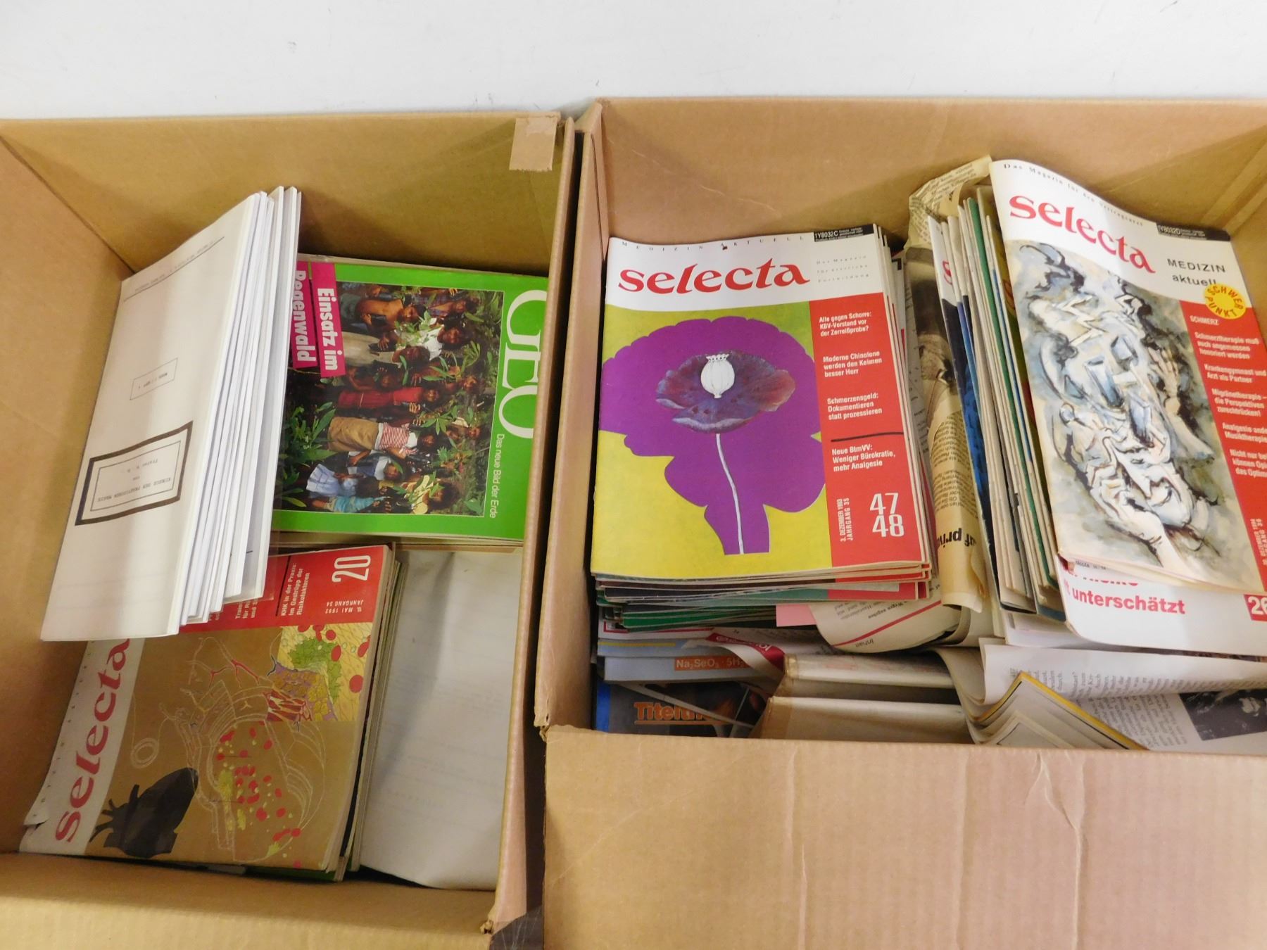 2 LARGE Boxes Full of Selecta / German Magazines / Medical Paperwork ...