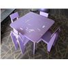 Image 1 : (5 pc) Childrens Wooden Table w/Chairs