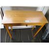 Image 5 : Wooden Table (Drawer Sticky) w/Mantle Clock (Chipped Top)
