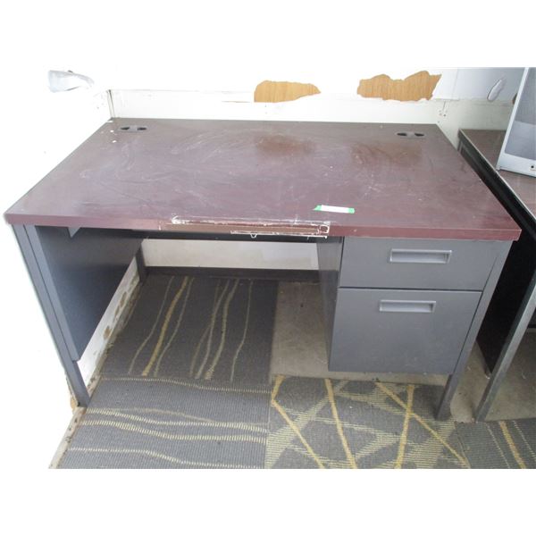 Metal Two Drawer Office Desk (48"x30"x29" Tall)
