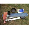 Image 1 : Various Items - Feed Tubs, Snowboard, Piping, Sandbag, Gable Tie Off  & Wheeless Caster