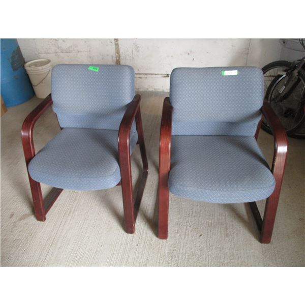 (2) Wood Frame Chairs
