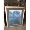 Image 1 : Bald Eagle Print (36"x44.5") Glass Has Crack in Top Left Corner - Gerald Wall Art