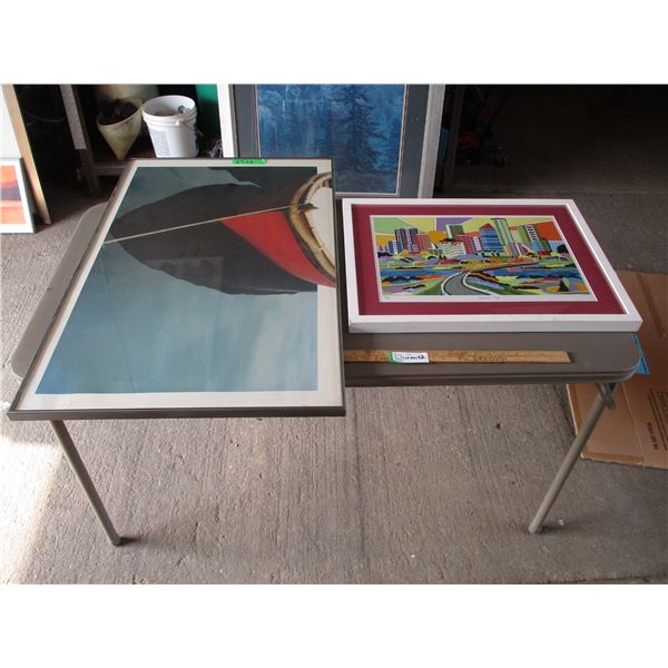(2) Prints - Sunrise City, Red Boat(Largest 22"x34.5")