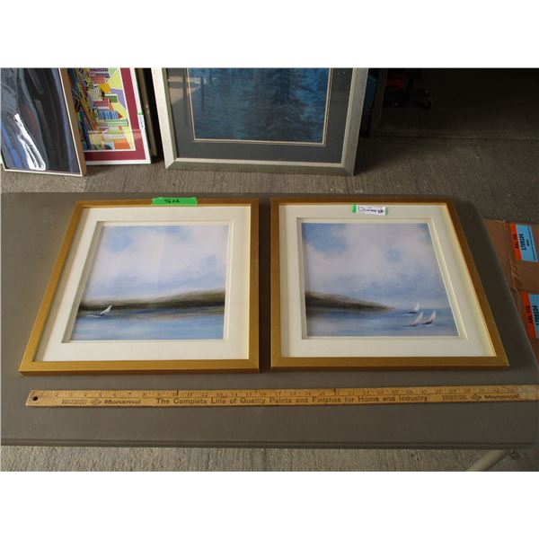 (2) Sail Boat Prints (16.75"x16.75")
