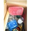 Image 5 : Kitchen Items - Plastic Container, Mugs, Glasses, Decorative Bamboo Plate