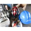 Image 6 : (2) Bicycle Helmet's, Rigger Style Hard Hat, Typewriter, Various Plumbing Fittings (Hose Bibbs, Valv