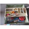 Image 2 : Plano Tackle Box w/Contents & Folding Wooden Stool