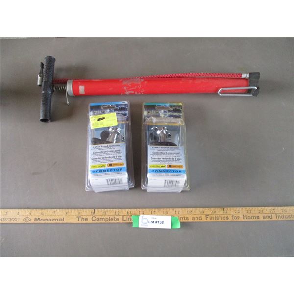 Bicycle Tire Pump & (2) Reese 6 Way Trailer Wiring Kits