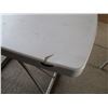 Image 3 : 18"x30" Adjustable Height Folding Plastic Top Table ( Top Has Hole)