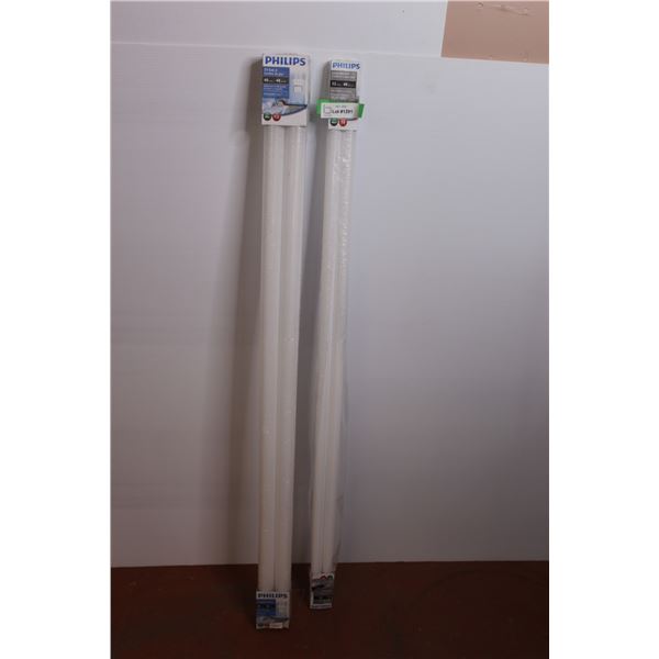 (2) Philips Fluorescent Light Blubs - Cool White & Daylight, 40 Watts & 38 Watts , 48" Length - NIB