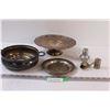 Silver Plated Serving Platters & Tea Steeper, Sugar Shaker, Salt OR Pepper Shaker