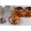 Image 3 : Pewter Serving Bowl Trays & Copper Plated Cream and Sugar Set w/Serving Tray, Curling Rock Storage T