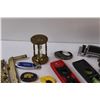 Image 4 : Lot: (2) Levels, Wood Carved Mug, Sand Timer, (3) Rulers, (8) Scissors, Misc.