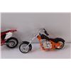 Image 3 : (3) Model Dirt Bikes & Chopper - Approx 1:43 Scale