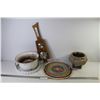 Barometer - Plant Pot - Glass & Ceramic Pie Plates - Vintage Chamber Pot - Woven Pot Holder