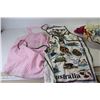 Image 4 : (4) Table Cloths (one Crocheted) - Kitchen Towels (2) Aprons