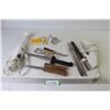 Image 1 : Sears Electric Knife (working) - Oster Mixer (working) - Taylor Meat Thermometer - Knives