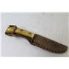 Image 5 : Vintage 11" Knife w/9" Blade in Leather Case (looks homemade)