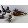 Image 2 : Loon Coin Bank - Duck & Loon Ornaments - (3) Carved Elephants - Man on Phone Ornament