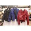 Image 1 : (3) Faux Leather Jackets - Size XS and S