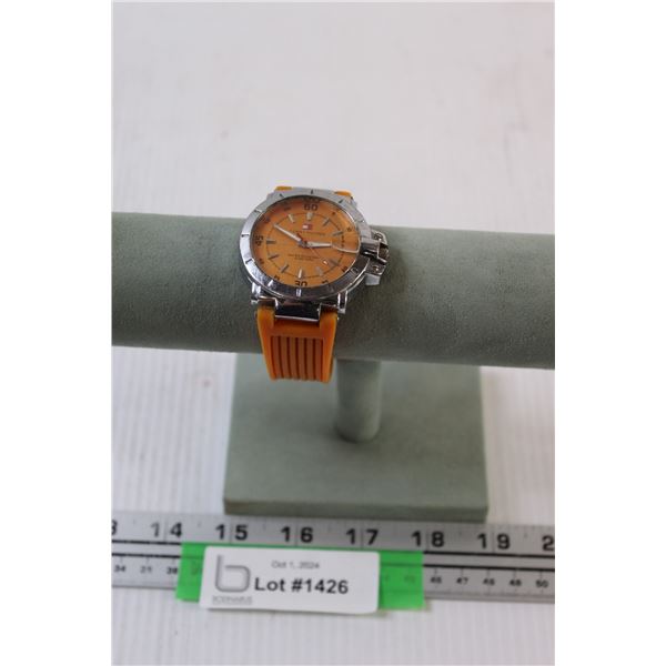 Tommy Hilfiger Quartz Watch - Orange Face & Band - Works