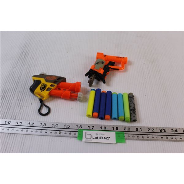 (2) Small Nerf Guns & Nerf Bullets