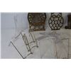 Image 4 : (3) Brass Trivets - Wire & Plastic Picture/Plate Stands