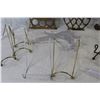 Image 5 : (3) Brass Trivets - Wire & Plastic Picture/Plate Stands