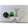 Image 1 : (4) Glass Vases - Ceramic Dish