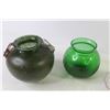 Image 2 : (4) Glass Vases - Ceramic Dish