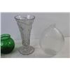 Image 3 : (4) Glass Vases - Ceramic Dish