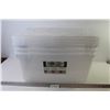 Image 1 : (3) Insta View Clear Totes w/Lids & Handle Locks (44 quart Cap. 21"L x 15"W x 11"H)