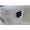 Image 3 : (3) Insta View Clear Totes w/Lids & Handle Locks (44 quart Cap. 21"L x 15"W x 11"H)