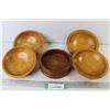 Image 1 : (4) Lesco Mid Century Modern Wooden Bowls (Made in Canada) - Small Teak Bowl (Made in Thailand)