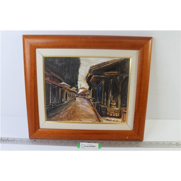 Signed Oil Painting on Canvas wood frame (17" x 14 3/4")