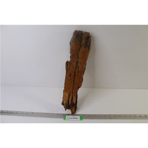 Cedar Bark Carving By - I Findlay (Nov 30/01 - 16" x 4")