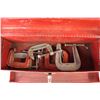 Image 2 : Red Toolbox With (5) C Clamps Inside
