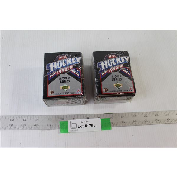 2X BID PRICE: (2) NHL Hockey 1990-91 High Number Series Hockey Cards