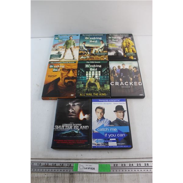 (8) DVD Movies - Breaking Bad 1-5 Compete Seasons, Cracked and Catch Me if You Can